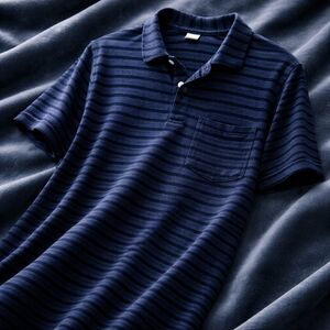 Mens Banana Republic Dark Blue Striped Polo